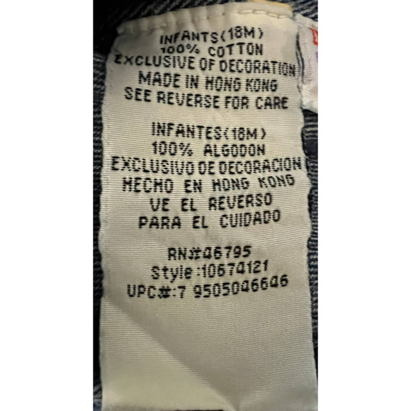 Vintage Small Steps Denim Overalls "C is for Crane" Size 18 Months - Picture 7 of 8